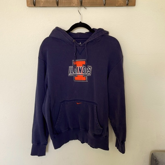 University of Illinois unisex Nike large blue hoodie soft boyfriend style - Picture 1 of 1